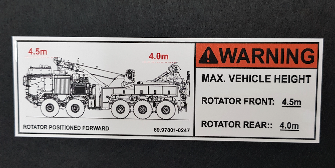 Warning label example - Defence Industry